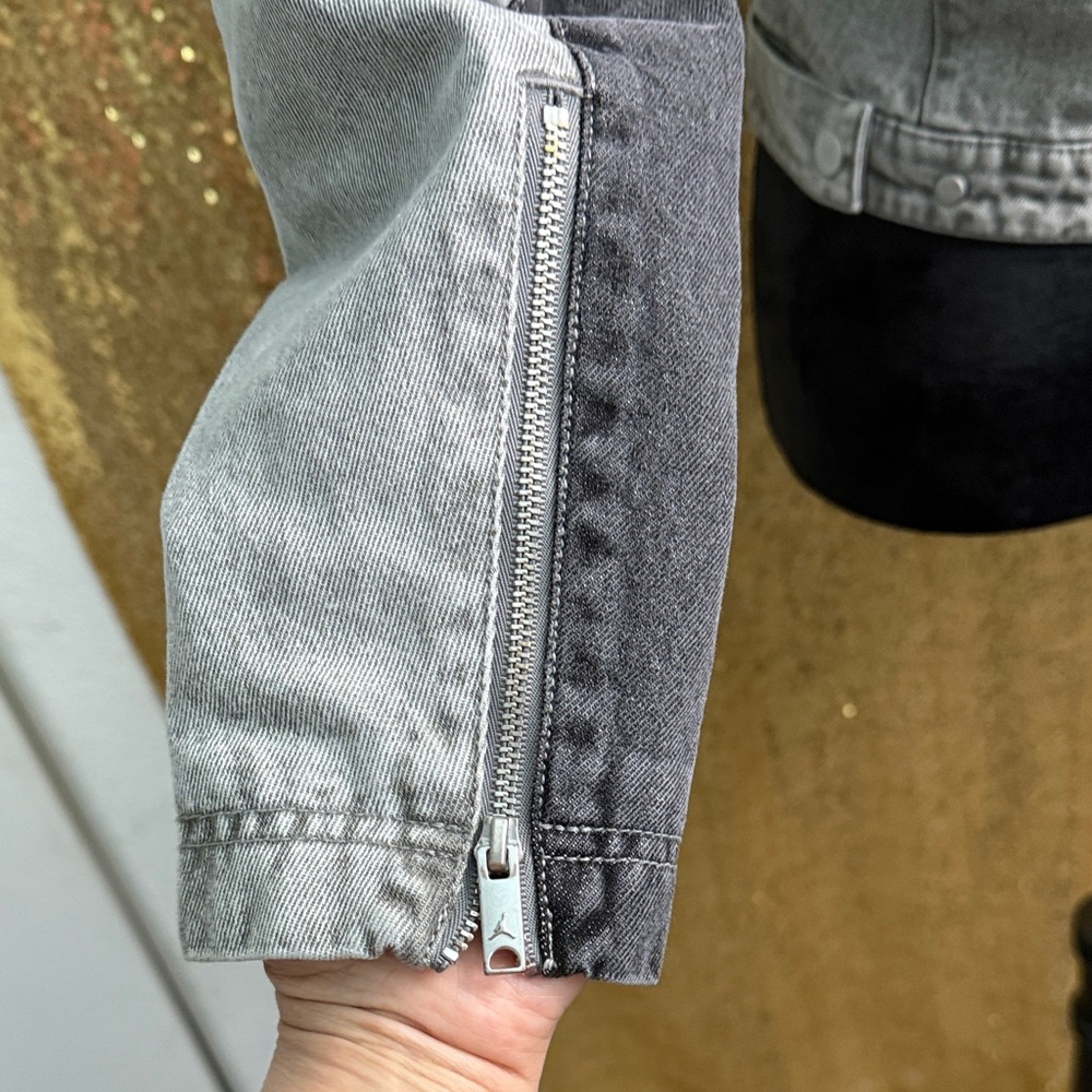 Nike Air Jordan Women's Moto Jacket black/Flat and pewter/gray colorway - Picture 8 of 16